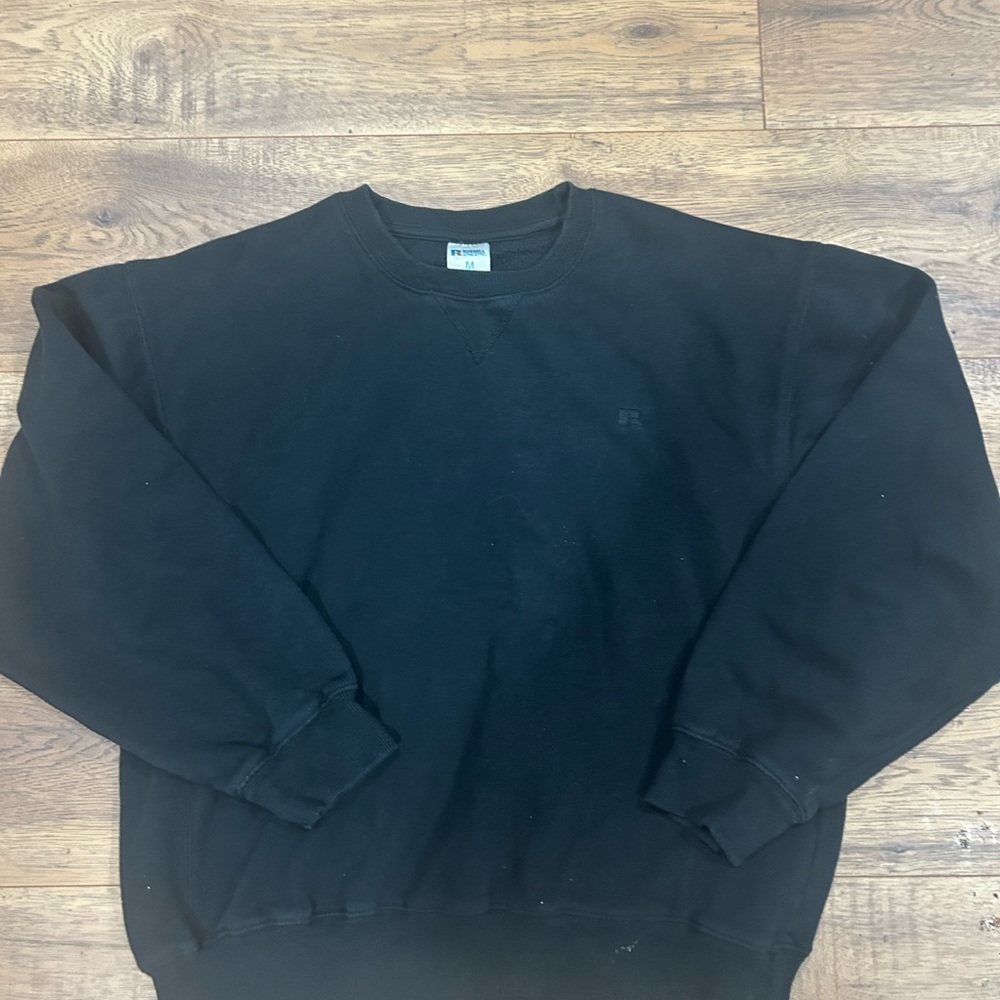 Russell Athletic Black Crewneck Sweatshirt - Minimal Logo